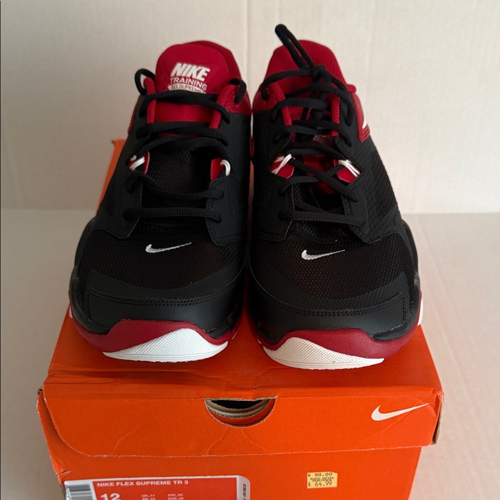 Men’s Nike Flex Supreme TR 3 Black and Red Sneakers Sz 12 Brand New w/ box